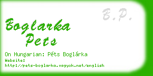 boglarka pets business card