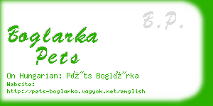 boglarka pets business card